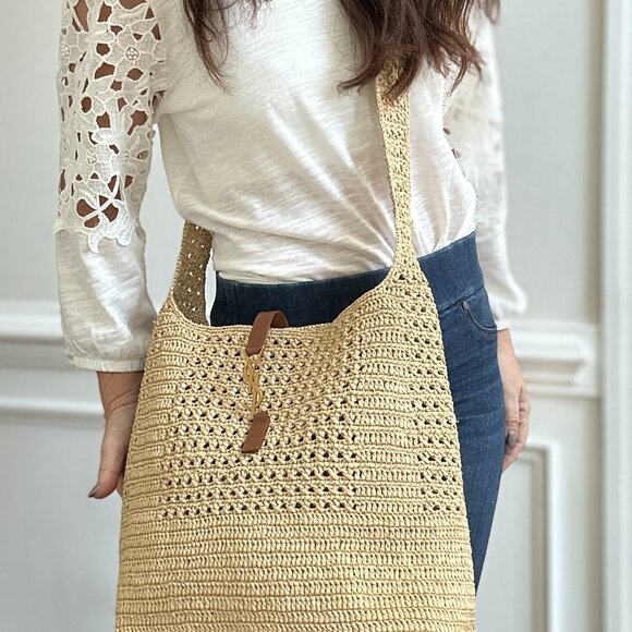 SAINT LAURENT PARIS Le 5 a’ 7 Raffia Bag with box and dust bag - Picture 13 of 16